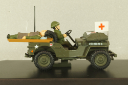 Jeep Willys Ambulance U.S. Army Normandy 1944 with 2 figuren, green, R028, Victoria 1:43