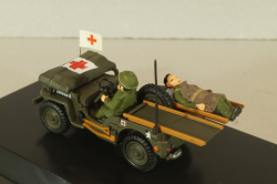 Jeep Willys Ambulance U.S. Army Normandy 1944 with 2 figuren, green, R028, Victoria 1:43