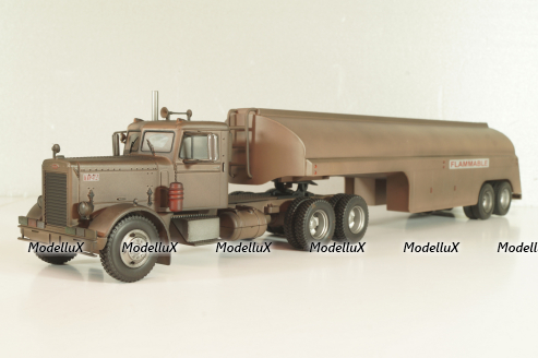 Peterbilt 281 with semi trailer fuel tanker 1955, from movie Duel, rusty, TTR038, IXO 1:43