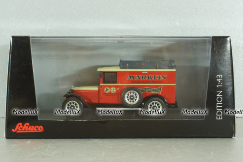 Mercedes-Benz L 1000 truck "Marklin" 1930, red/beige, 450292800, Schuco 1:43