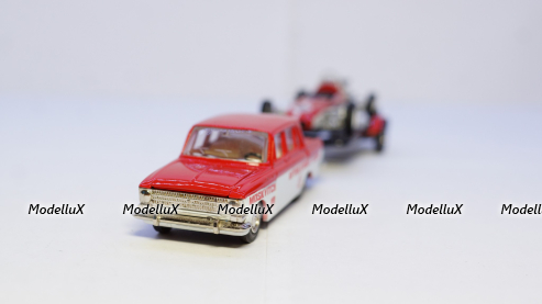 Москвич 412 с прицепом и Москвичом Г-5, GModel 1:43