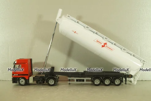 Mercedes-Benz Actros (MP1) 1840 witth semi-trailer "Spitzer Eurovrac" 1996, red/white, Joal 1:50 