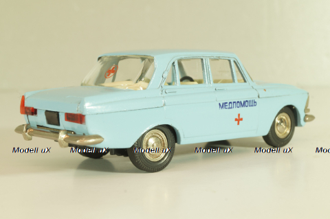 Москвич-412, Медпомощь, голубой, Тантал/Радон 1:43