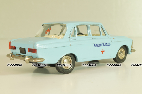 Москвич-412, Медпомощь, голубой, Тантал/Радон 1:43