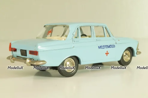 Москвич-412, Медпомощь, голубой, Тантал/Радон 1:43