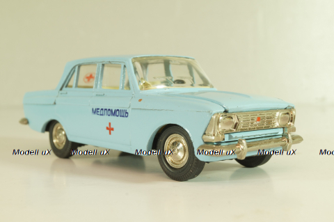 Москвич-412, Медпомощь, голубой, Тантал/Радон 1:43