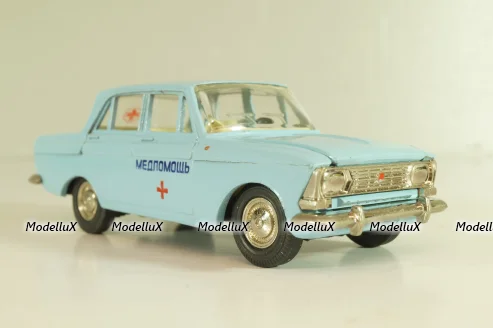 Москвич-412, Медпомощь, голубой, Тантал/Радон 1:43