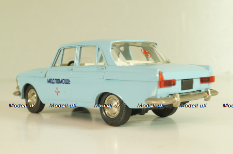 Москвич-412, Медпомощь, голубой, Тантал/Радон 1:43
