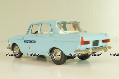 Москвич-412, Медпомощь, голубой, Тантал/Радон 1:43