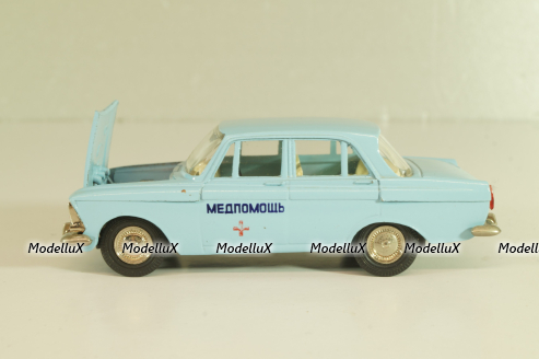 Москвич-412, Медпомощь, голубой, Тантал/Радон 1:43