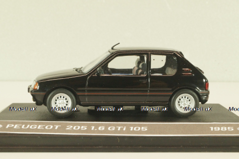 Peugeot 205 1.6 GTI 1985, black, Altaya 1:43 Уценка!