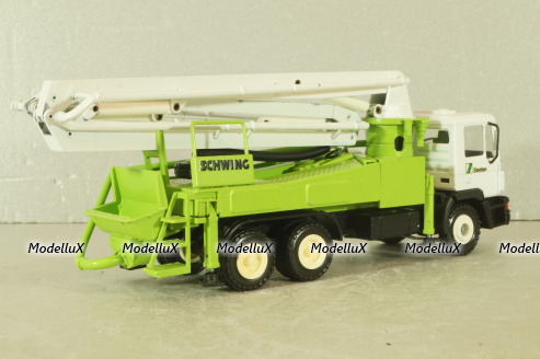 MAN 3-axle Schwing 32XL, concrete pump,  white/green, Conrad 1:50