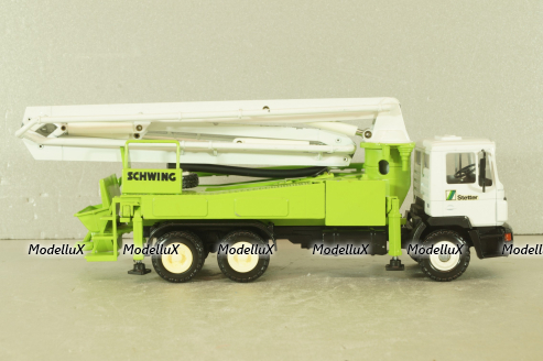 MAN 3-axle Schwing 32XL, concrete pump,  white/green, Conrad 1:50