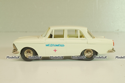 Москвич-412 А2, Медпомощь, белый, капот 2 зажима, Тантал/Радон 1:43