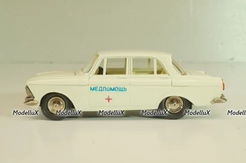 Москвич-412 А2, Медпомощь, белый, капот 2 зажима, Тантал/Радон 1:43