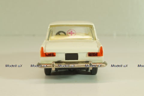 Москвич-412 А2, Медпомощь, белый, капот 2 зажима, Тантал/Радон 1:43