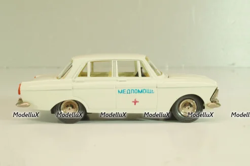 Москвич-412 А2, Медпомощь, белый, капот 2 зажима, Тантал/Радон 1:43