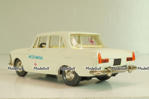 Москвич-412 А2, Медпомощь, белый, капот 2 зажима, Тантал/Радон 1:43