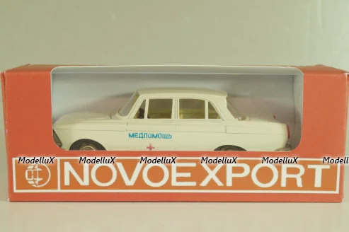 Москвич-412 А2, Медпомощь, белый, капот 2 зажима, Тантал/Радон 1:43