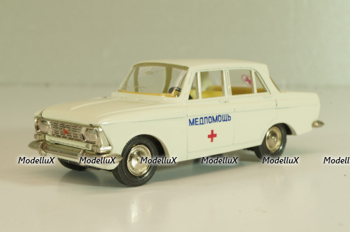 Москвич-412 А2, Медпомощь, февраль 1985г., кремовый, Тантал/Радон 1:43