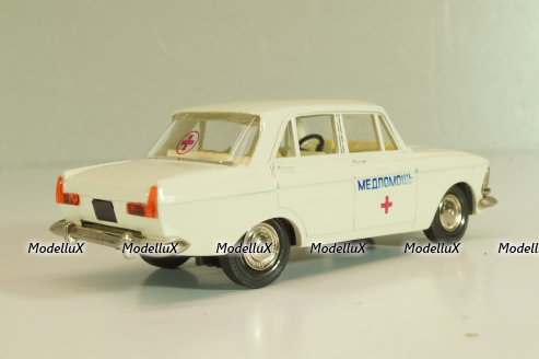 Москвич-412 А2, Медпомощь, февраль 1985г., кремовый, Тантал/Радон 1:43