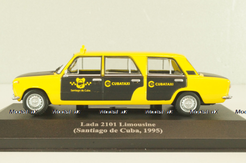 Ваз-2101Жигули Limousine Taxi Santiago de Cuba 1995, yellow/black, Altaya 1:43