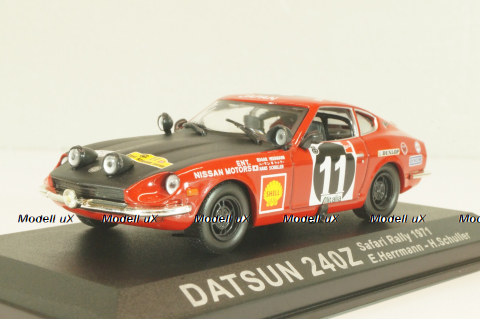 Datsun 240Z #11 Rally Safari 1971, E.Herrmann/H.Schuller, red/black, Altaya 1:43