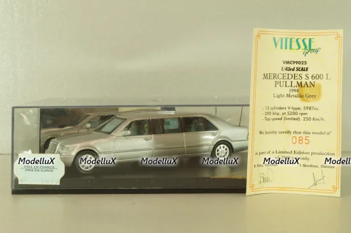Mercedes-Benz S 600 (W140) Pullmann 1999, silver, VMC99025, Vitesse 1:43