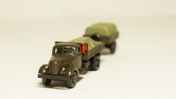 Зис 150 борт с грузом + прицеп с грузом, темный, Herpa 1:87 