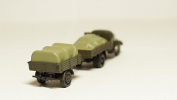 Зис 150 борт с грузом + прицеп с грузом, темный, Herpa 1:87 