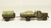 Зис 150 борт с грузом + прицеп с грузом, темный, Herpa 1:87 