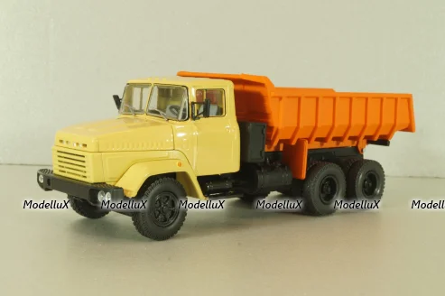Краз-6510 самосвал 1992, бежевый/оранжевый, Н775, Наш Автопром 1:43