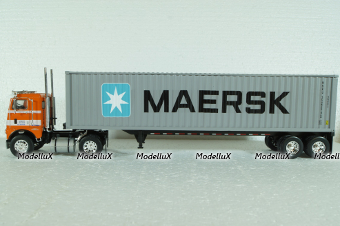 Freightliner COE WFT 6342 Maersk Container Carrier, 1976, American Trucks France # 11, Altaya 1:43