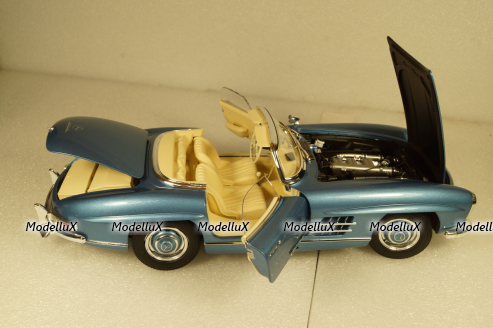 Mercedes 300SL Roadster (W198) 1958, blue metallic, 180039042, Minichamps 1:18
