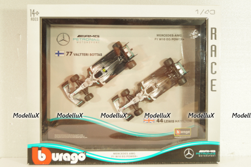 Mercedes-AMG F1 W10 EQ Power+, Formula 1, L.Hamilton/V.Bottas 2019, картина-рамка,18-38123, Burago 1:43