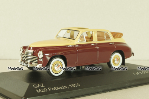 Газ-М20 Победа кабриолет 1947, бежевый/бордовый, WB217, WhiteBox 1:43