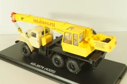 КС-3574 Ивановец, автокран на шасси Урал-4320,бежевый/желтый, SSM1350, SSM 1:43