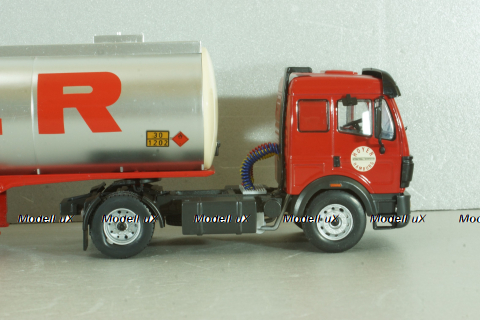 Mercedes-Benz SK 1844 with trailer Hoyer 1994, red/silver, TTR001, IXO 1:43