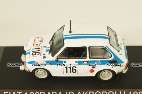 Fiat 126P #116 Rally Acropolis 1984 (Polski Fiat),  white, Kultowe Maluchy #2, Hachette 1:43