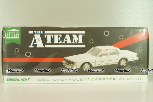 Chevrolet Caprice Classic 1980, from movie A-Team, white, 19109, Greenlight 1:18