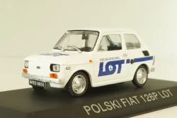 Fiat 126P LOT Polish Airlines 1977, (Polski Fiat),  white, Kultowe Maluchy #7, Hachette 1:43