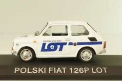Fiat 126P LOT Polish Airlines 1977, (Polski Fiat),  white, Kultowe Maluchy #7, Hachette 1:43