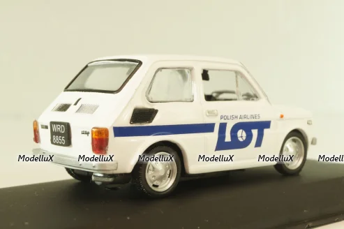 Fiat 126P LOT Polish Airlines 1977, (Polski Fiat),  white, Kultowe Maluchy #7, Hachette 1:43