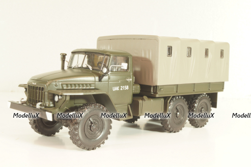 Урал-375Д бортовой с тентом, хаки, PRLLG030, Kultowe ciezarowki №30, Deagostini 1:43