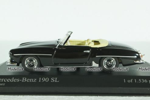 Mercedes 190 SL Cabriolet 1955 black, 430033139, Minichamps 1:43
