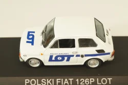 Fiat 126P LOT Polish Airlines 1977, (Polski Fiat),  white, Kultowe Maluchy #7, Hachette 1:43