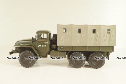 Урал-375Д бортовой с тентом, хаки, PRLLG030, Kultowe ciezarowki №30, Deagostini 1:43