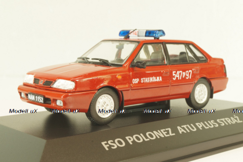 Polonez ATU Plus Straz, fire engine, red,  DeAgostini Legendy FSO #80, 1:43 