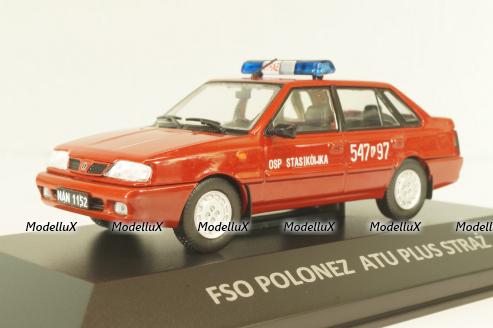Polonez ATU Plus Straz, fire engine, red,  DeAgostini Legendy FSO #80, 1:43 