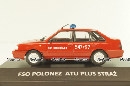 Polonez ATU Plus Straz, fire engine, red,  DeAgostini Legendy FSO #80, 1:43 